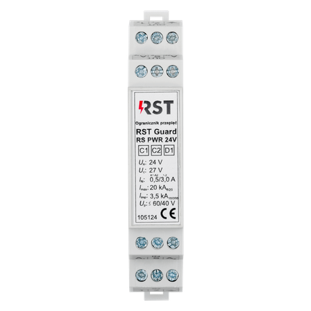 Ogranicznik przepięć RST Guard RS PWR 24V | zabezpieczenie linii zasilającej oraz linii transmisji danych