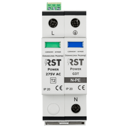 Ogranicznik przepięć RST Power T2 1+1 275V FM | do sieci jednofazowych TN i TT 230/400 V