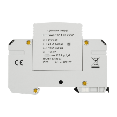 Ogranicznik przepięć RST Power T2 1 + 0 275V | do sieci jednofazowych TNC 230/400 V