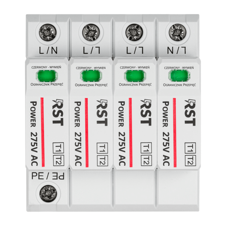 Ogranicznik przepięć RST Power T1 + T2 4 + 0 275V | do sieci trójfazowych TNS 230/400 V