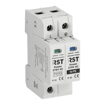 Ogranicznik przepięć RST Power T1 + T2 1+1 275V FM | do sieci jednofazowych TN i TT 230/400 V