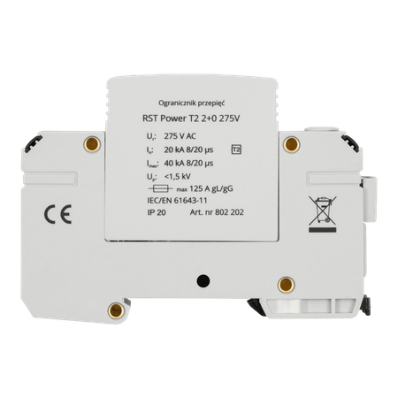 Ogranicznik przepięć RST Power T2 2+0 | 275V