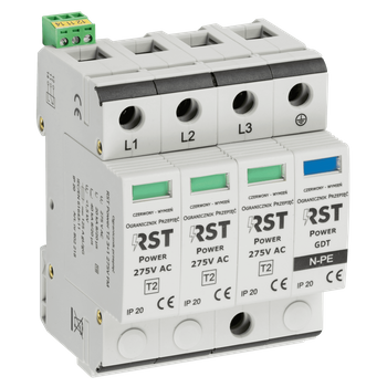 Ogranicznik przepięć RST Power T2 3+1 275V FM | do sieci trójfazowych TNS i TT 230/400 V