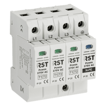 Ogranicznik przepięć RST Power T1 + T2 3+1 275V FM | do sieci trójfazowych TNS i TT 230/400 V