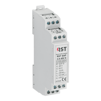 Ogranicznik przepięć RST SAP 3A 48V S | do ochrony pętli dozorowych systemów sygnalizacji pożaru