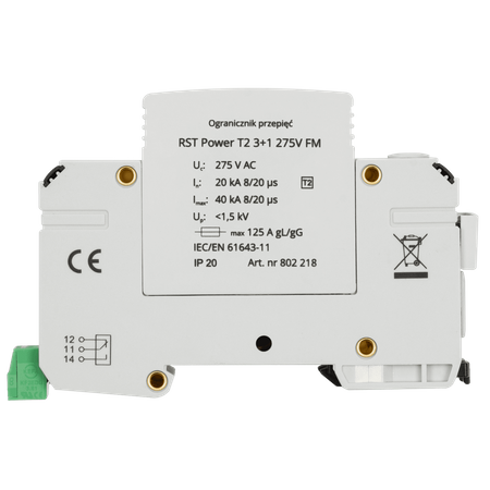 Ogranicznik przepięć RST Power T2 3+1 | 275V FM